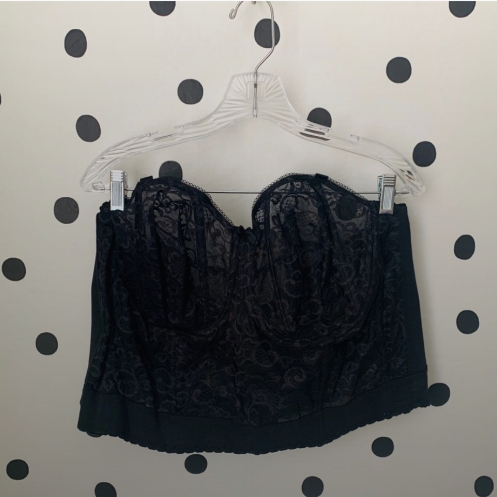 EUC GODDESS CORSET TOP BLACK LACE 48B